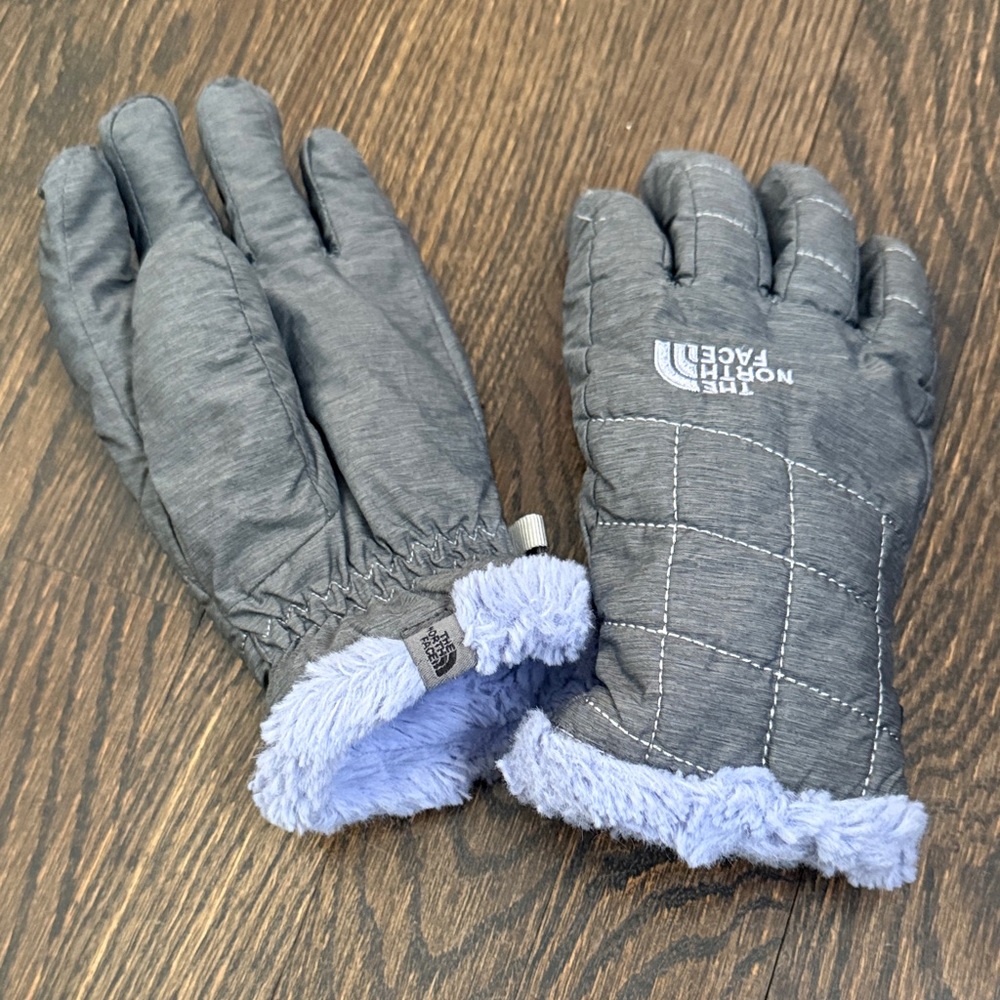 The North Face Gray Quilted Gloves with Soft Lining